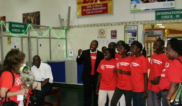 African Street Orphans Christmas Day Singing At Airport T-Shirt Photo
